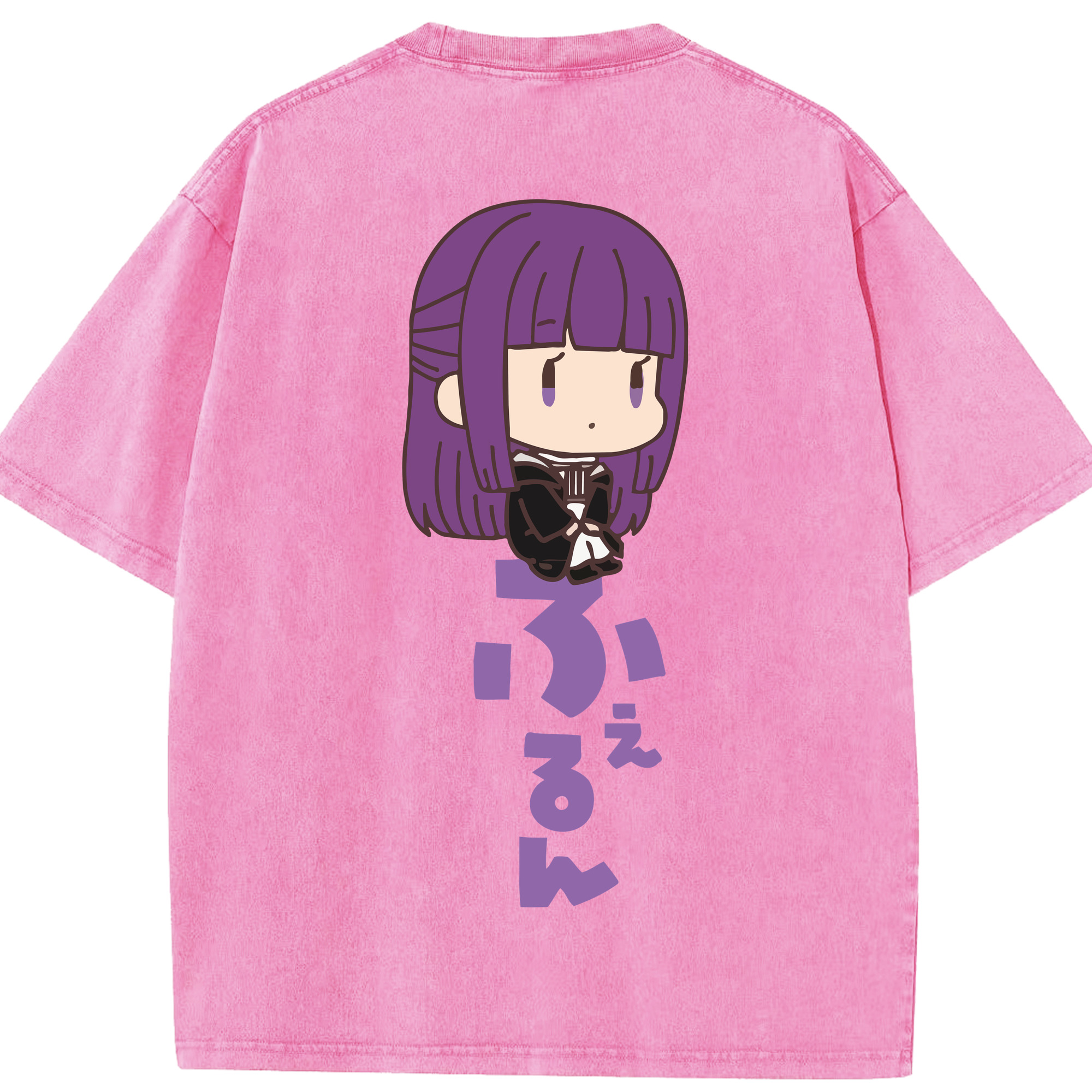 （画像用） 葬送のフリーレン Frieren 綿100% ヴィンテージ風 半袖Tシャツ（背面プリント）